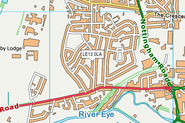 LE13 0LA map - OS VectorMap District (Ordnance Survey)