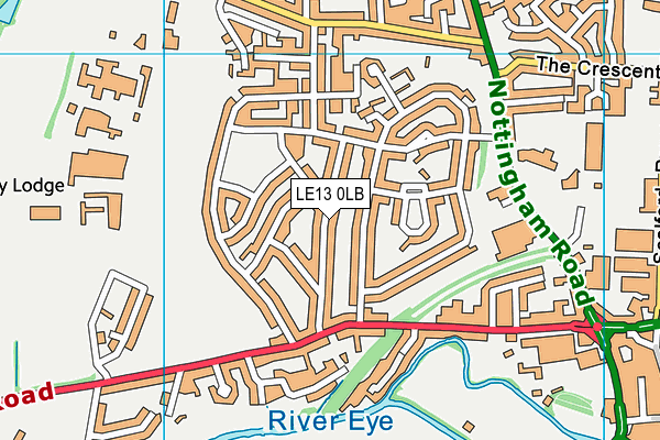 LE13 0LB map - OS VectorMap District (Ordnance Survey)