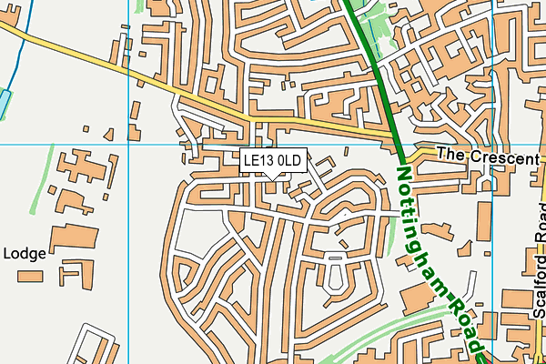 LE13 0LD map - OS VectorMap District (Ordnance Survey)