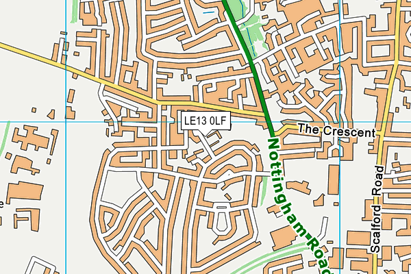 LE13 0LF map - OS VectorMap District (Ordnance Survey)