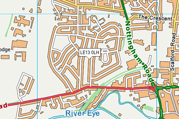 LE13 0LH map - OS VectorMap District (Ordnance Survey)