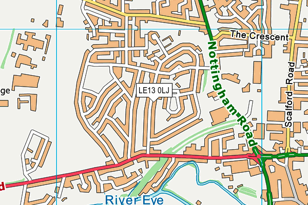 LE13 0LJ map - OS VectorMap District (Ordnance Survey)
