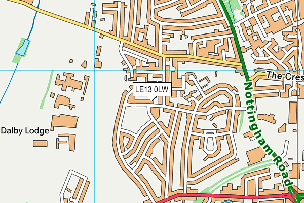 LE13 0LW map - OS VectorMap District (Ordnance Survey)