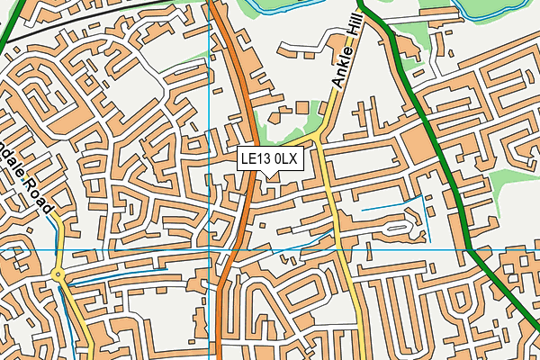 LE13 0LX map - OS VectorMap District (Ordnance Survey)