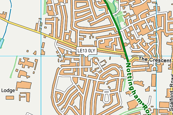 LE13 0LY map - OS VectorMap District (Ordnance Survey)