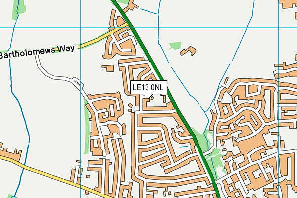 LE13 0NL map - OS VectorMap District (Ordnance Survey)