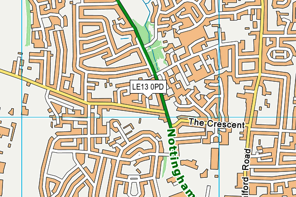 LE13 0PD map - OS VectorMap District (Ordnance Survey)