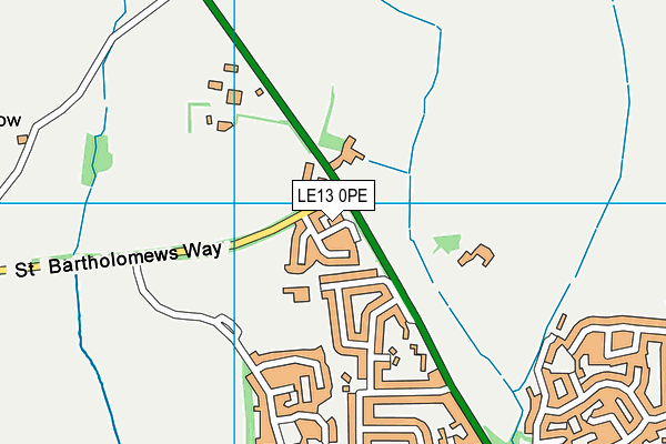 LE13 0PE map - OS VectorMap District (Ordnance Survey)