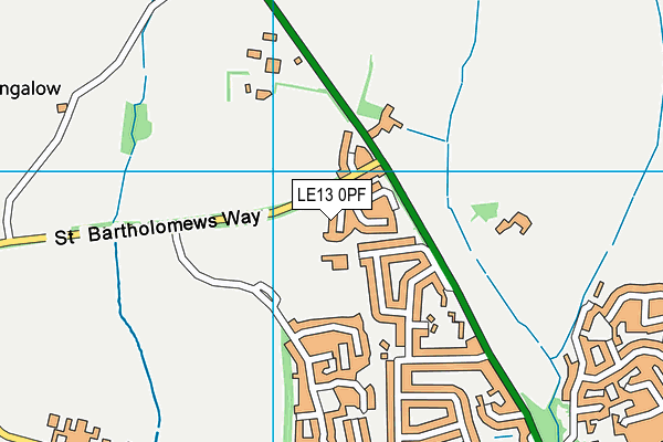 LE13 0PF map - OS VectorMap District (Ordnance Survey)