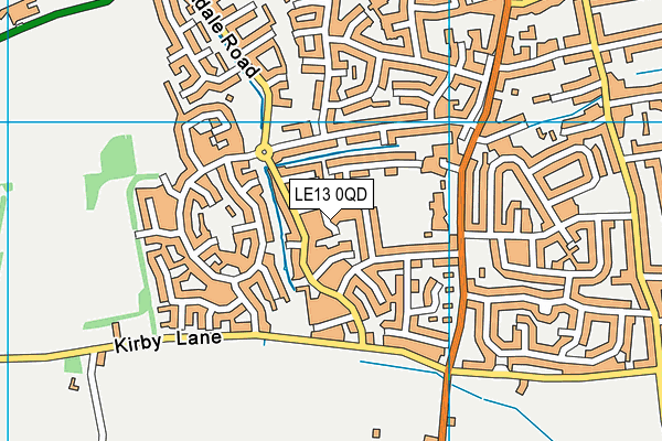 LE13 0QD map - OS VectorMap District (Ordnance Survey)