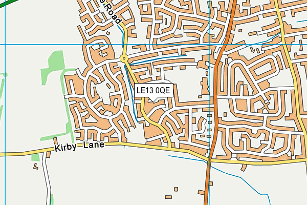 LE13 0QE map - OS VectorMap District (Ordnance Survey)