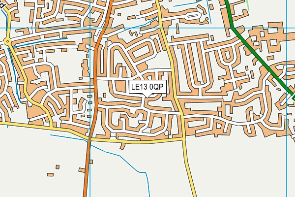 LE13 0QP map - OS VectorMap District (Ordnance Survey)