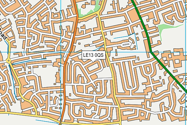 LE13 0QS map - OS VectorMap District (Ordnance Survey)