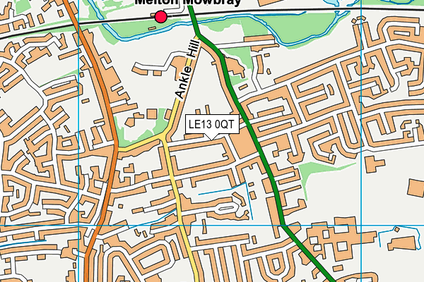 LE13 0QT map - OS VectorMap District (Ordnance Survey)