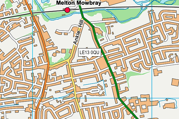 LE13 0QU map - OS VectorMap District (Ordnance Survey)