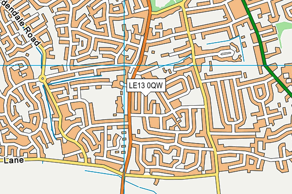 LE13 0QW map - OS VectorMap District (Ordnance Survey)
