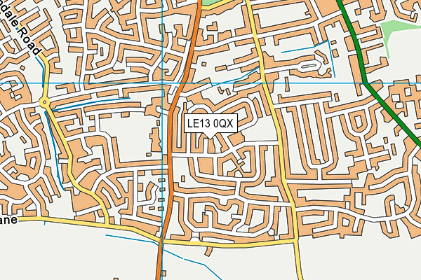 LE13 0QX map - OS VectorMap District (Ordnance Survey)
