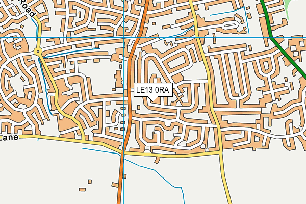 LE13 0RA map - OS VectorMap District (Ordnance Survey)