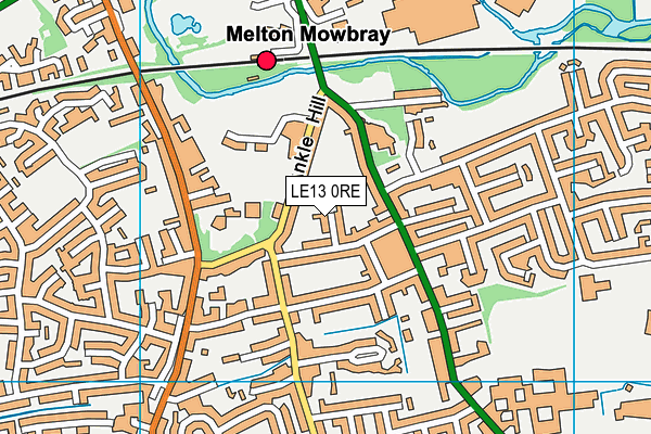 LE13 0RE map - OS VectorMap District (Ordnance Survey)