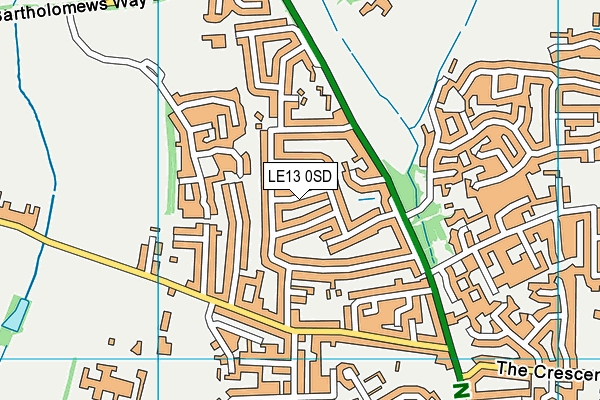 LE13 0SD map - OS VectorMap District (Ordnance Survey)