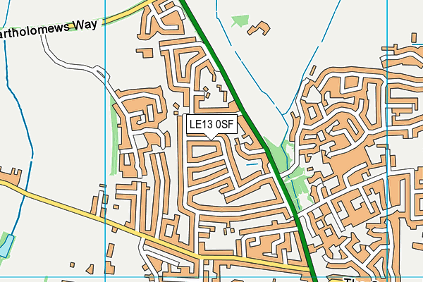 LE13 0SF map - OS VectorMap District (Ordnance Survey)