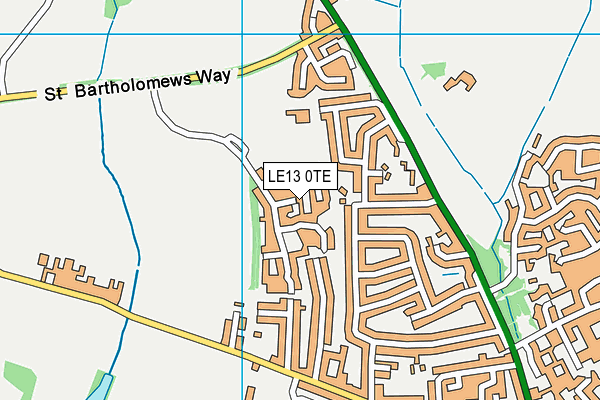 LE13 0TE map - OS VectorMap District (Ordnance Survey)