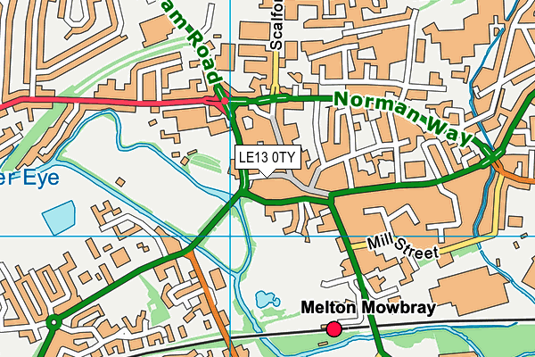 LE13 0TY map - OS VectorMap District (Ordnance Survey)