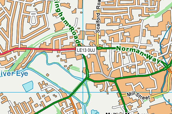 LE13 0UJ map - OS VectorMap District (Ordnance Survey)