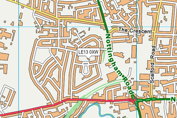 LE13 0XW map - OS VectorMap District (Ordnance Survey)