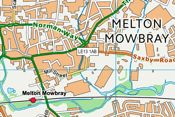 LE13 1AB map - OS VectorMap District (Ordnance Survey)