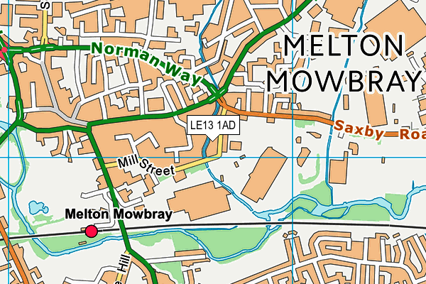 LE13 1AD map - OS VectorMap District (Ordnance Survey)