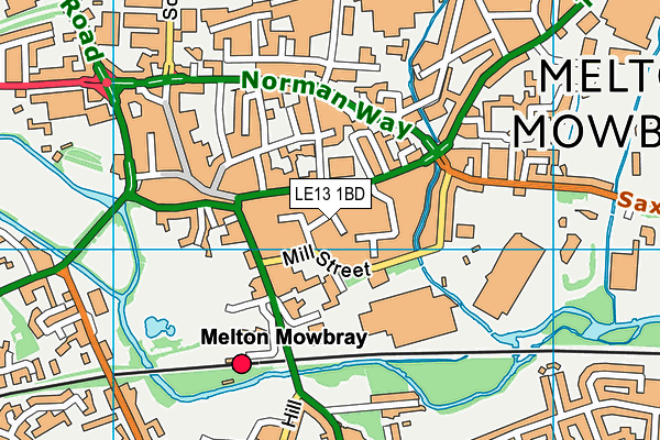 LE13 1BD map - OS VectorMap District (Ordnance Survey)