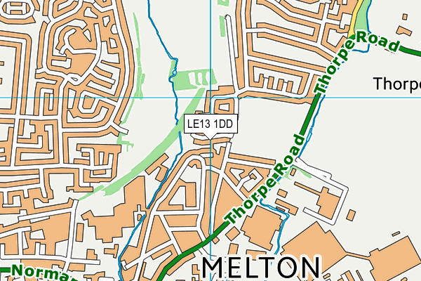 LE13 1DD map - OS VectorMap District (Ordnance Survey)