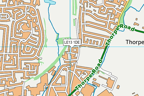 LE13 1DE map - OS VectorMap District (Ordnance Survey)