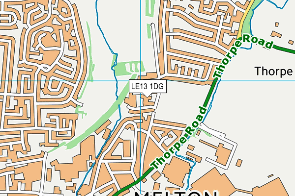 LE13 1DG map - OS VectorMap District (Ordnance Survey)