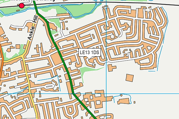 LE13 1DS map - OS VectorMap District (Ordnance Survey)