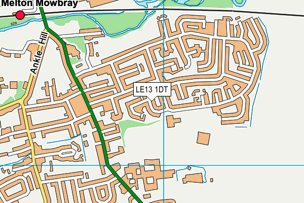LE13 1DT map - OS VectorMap District (Ordnance Survey)