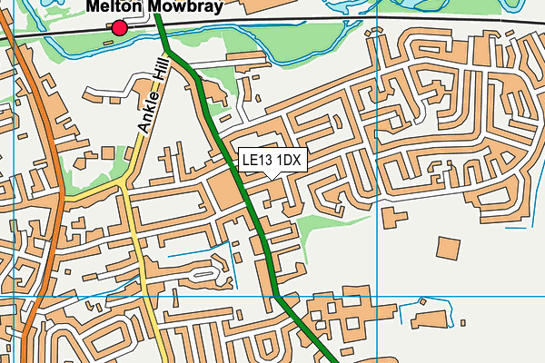 LE13 1DX map - OS VectorMap District (Ordnance Survey)