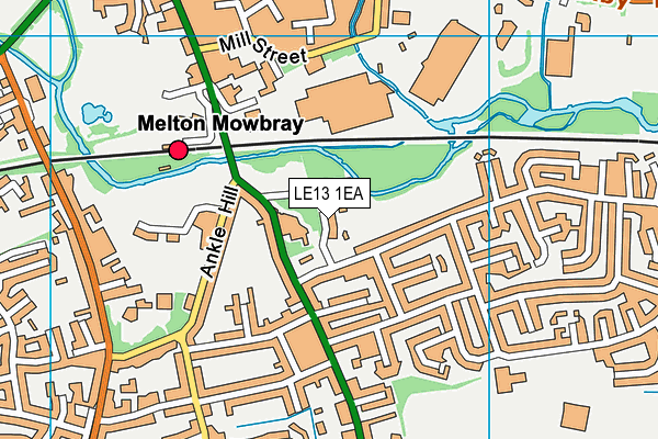 LE13 1EA map - OS VectorMap District (Ordnance Survey)
