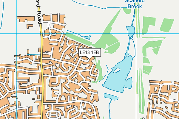 LE13 1EB map - OS VectorMap District (Ordnance Survey)