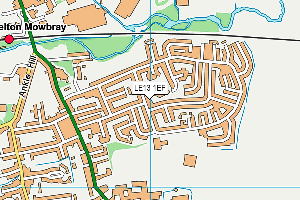 LE13 1EF map - OS VectorMap District (Ordnance Survey)