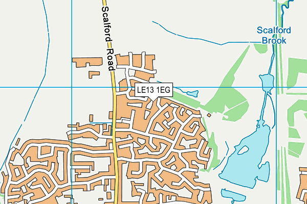LE13 1EG map - OS VectorMap District (Ordnance Survey)