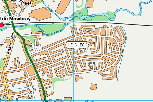 LE13 1ES map - OS VectorMap District (Ordnance Survey)