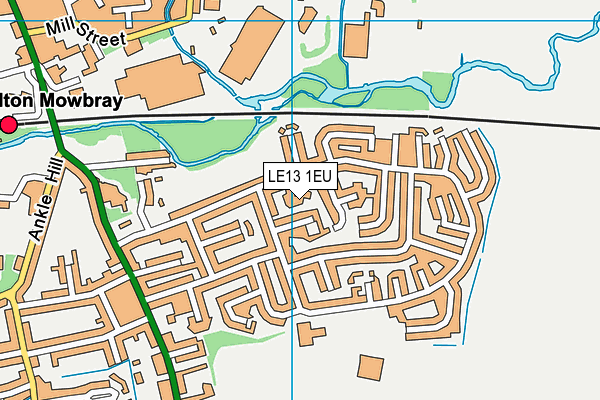 LE13 1EU map - OS VectorMap District (Ordnance Survey)