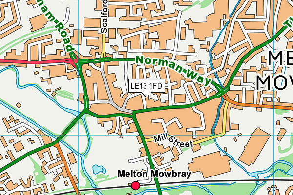 LE13 1FD map - OS VectorMap District (Ordnance Survey)