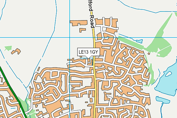 LE13 1GY map - OS VectorMap District (Ordnance Survey)