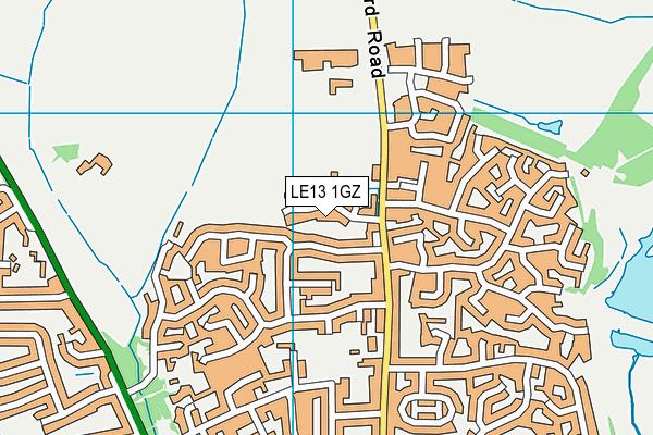 LE13 1GZ map - OS VectorMap District (Ordnance Survey)
