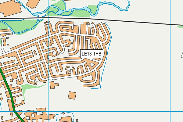 LE13 1HB map - OS VectorMap District (Ordnance Survey)