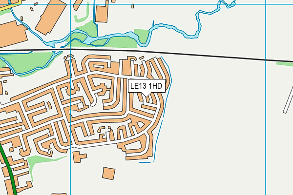 LE13 1HD map - OS VectorMap District (Ordnance Survey)