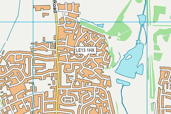 LE13 1HX map - OS VectorMap District (Ordnance Survey)